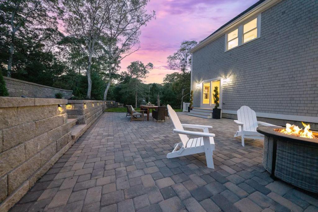 Professional retaining wall and stone steps construction in Massachusetts