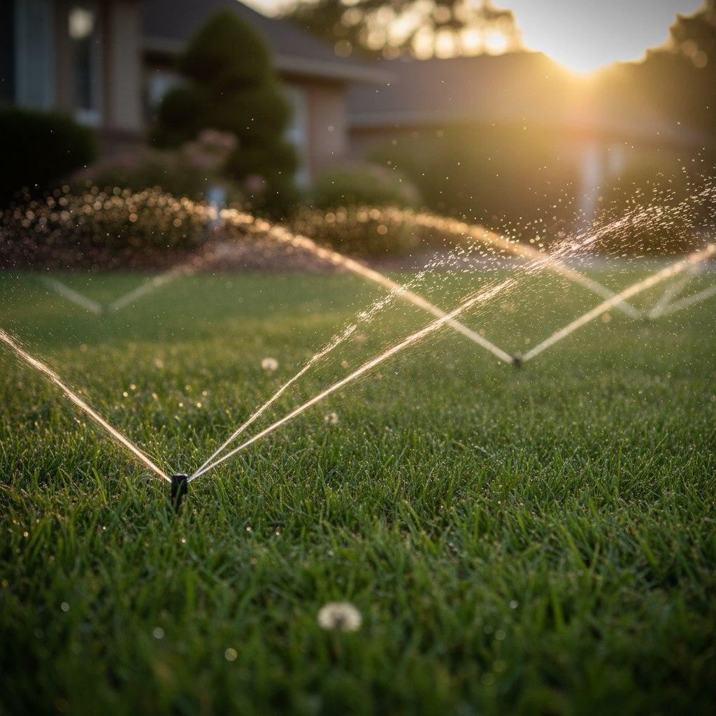 Custom water feature and irrigation system installation